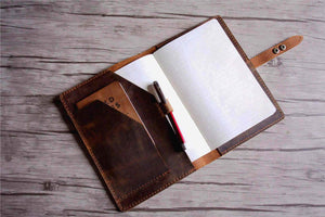 brown leather b5 notebook cover