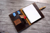 personalized leather binder folder