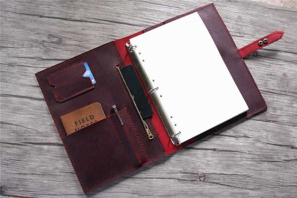 A4 leather ring binder portfolio