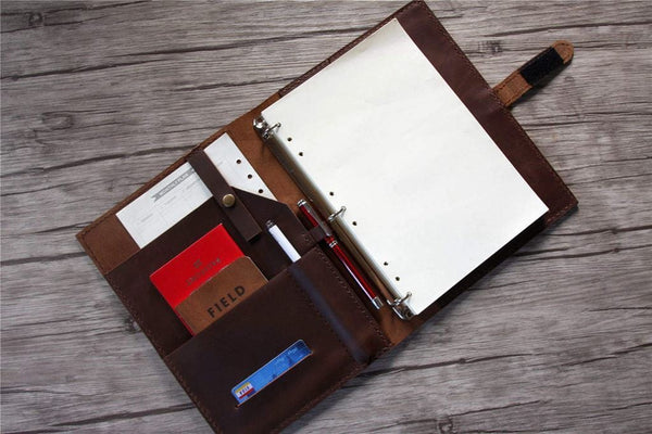 coffee leather binder planner