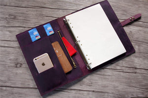 leather zipper binder