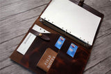 handmade refillable leather binder cover