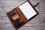 brown leather a5 planner binder