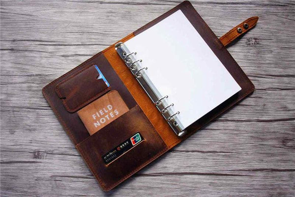 leather portfolio notebook refillable