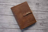 engraved refillable leather journal notebook