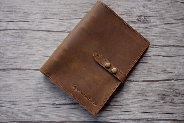 brown leather organizer cover