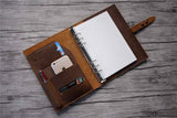 engraved leather journal for men