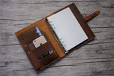 distressed leather day planner