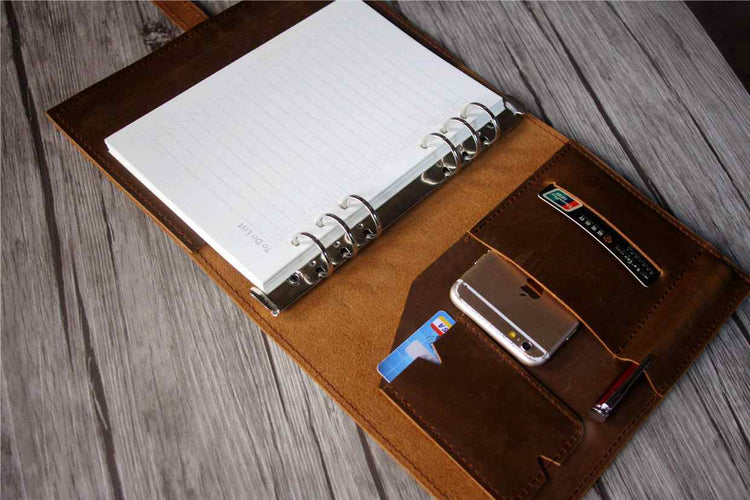 A5 custom leather journal refillable