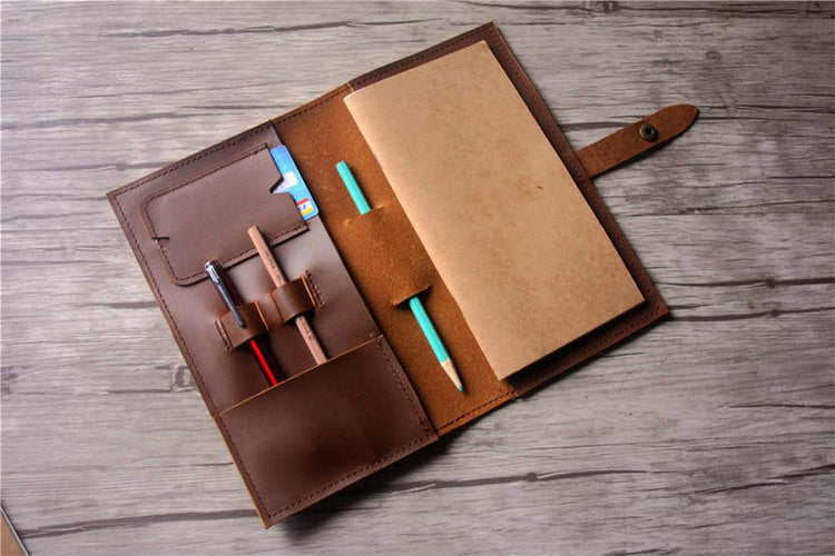 rustic leather travelers notebook cover