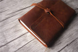 custom distressed brown leather memory book