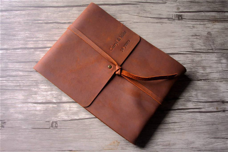 custom leather family memory book album