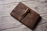distressed brown leather memory book for birthday