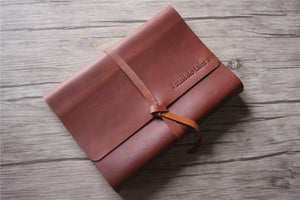 leather preschool memory book album