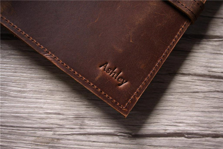 handmade leather planner personalized