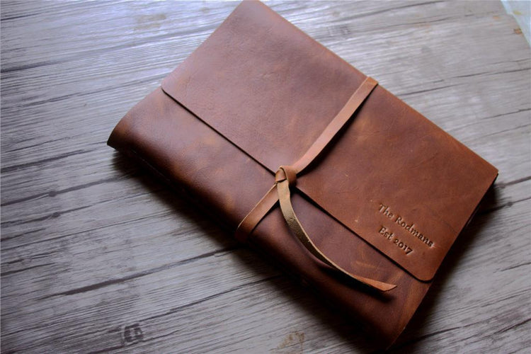 handmade leather grandmother memory book albums