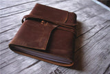 brown leather retirement party guest book album