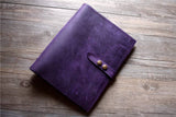 purple leather binder journal