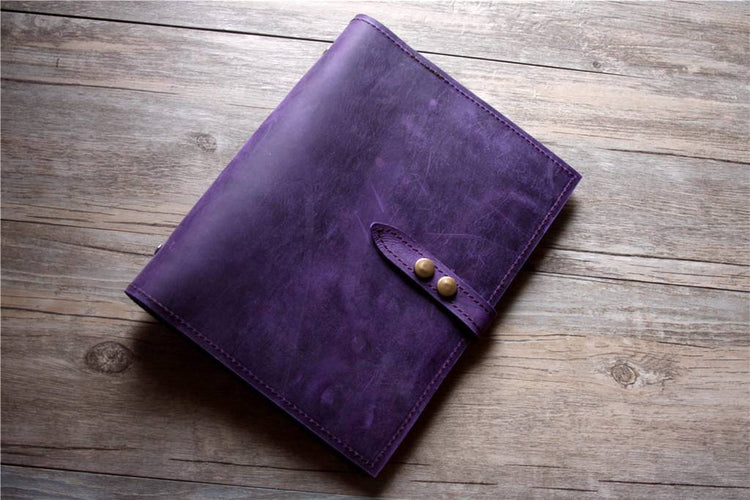 purple custom leather travel cover organizer