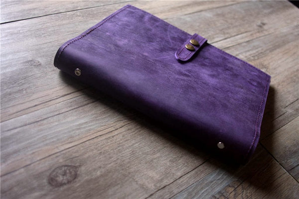 purple leather journal planner with binder