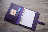 purple leather binder planner
