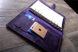 purple leather planner