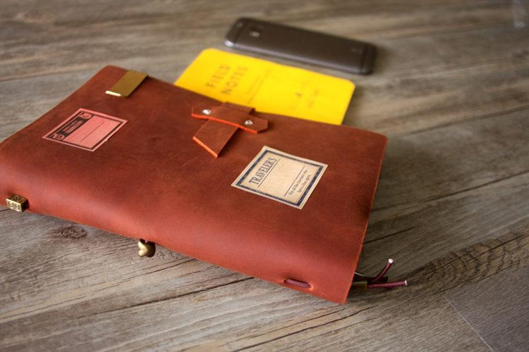 personalized leather travelers journal notebook
