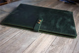 leather zipper organizer green