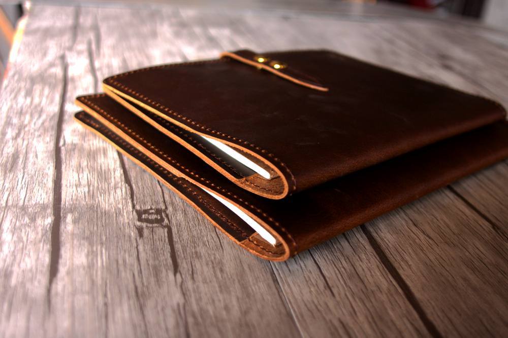 Rustic Dark Brown Leather A5 Leather Notebook Cover Refillable – LeatherNeo