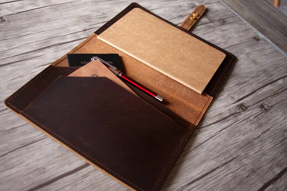 Rustic Dark Brown Leather A5 Leather Notebook Cover Refillable – LeatherNeo
