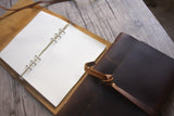 lined paper refillable leather journal