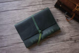 Green Refillable Leather Notebook