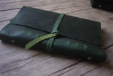 Green Refillable Leather Binder Journal