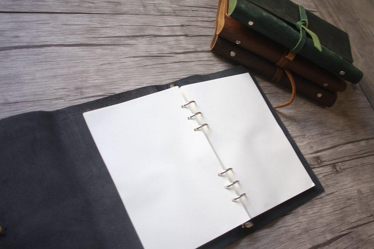 Unique Refillable Black Leather Notebook Journal Gifts