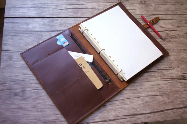 Custom Leather Diary Sketchbook Set with Pen & Pen Holder - Teals Prairie &  Co.®