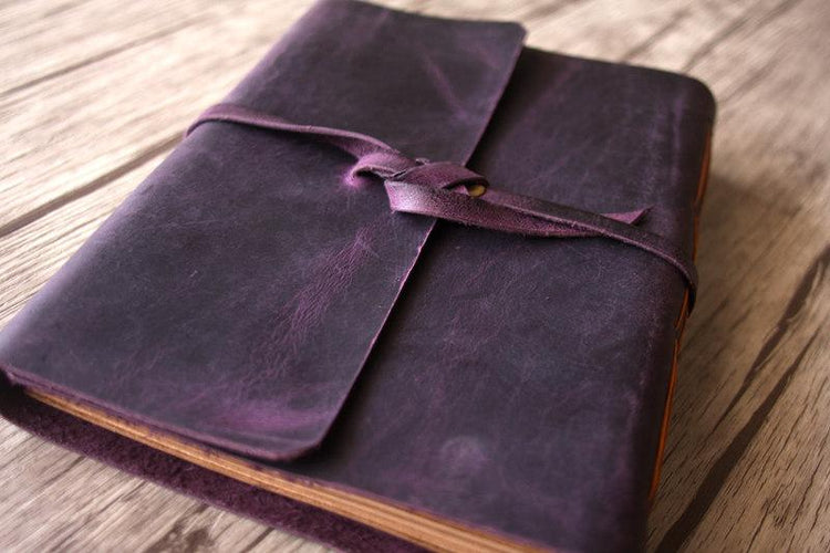 Custom Purple Leather Photo Album Scrapbook – LeatherNeo