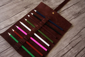 custom leather pencil holder