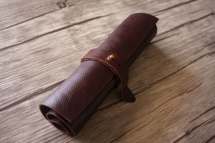 adjustable leather pencil and pen case bag