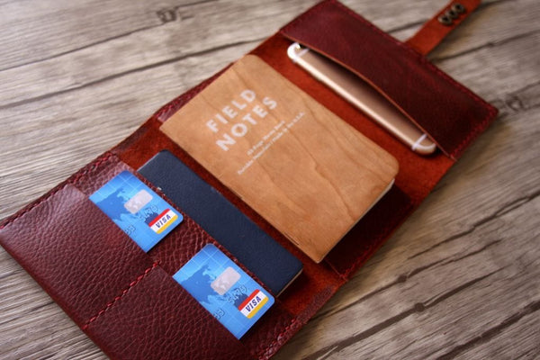 personalized leather passport cover