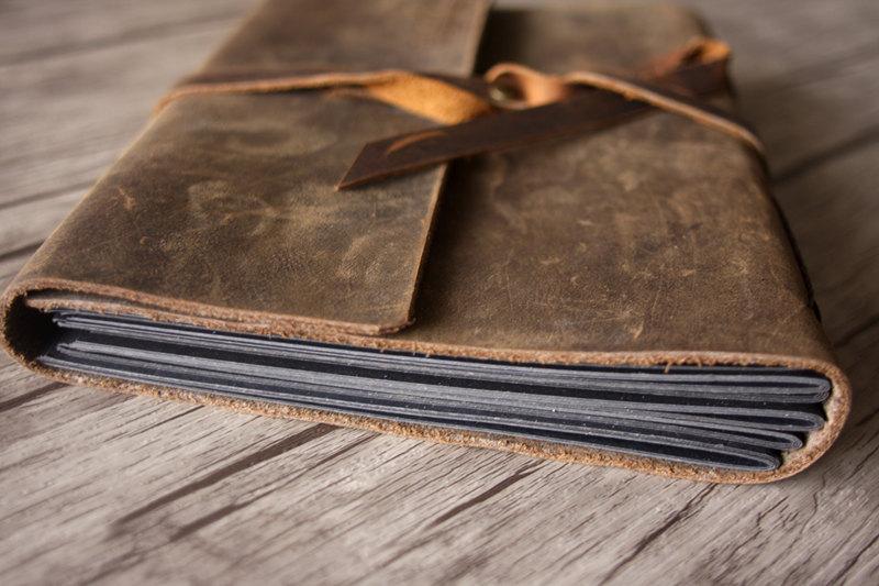 Personalized Genuine Brown Leather Photo Album - Vintage Style Design –  LeatherNeo