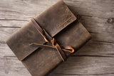 personalized genuine brown leather photo album