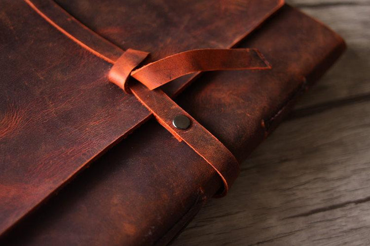 custom leather memorial photo album