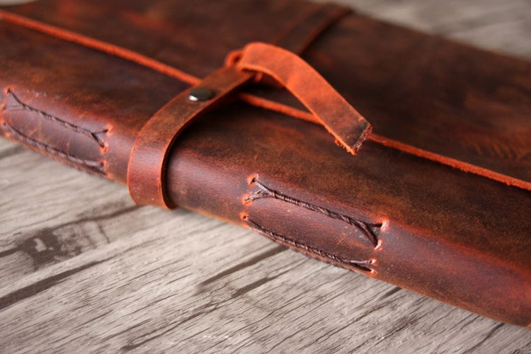 handmade leather unique party guest book
