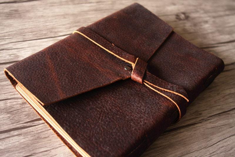 Personalized Genuine Brown Leather Photo Album - Vintage Style Design –  LeatherNeo