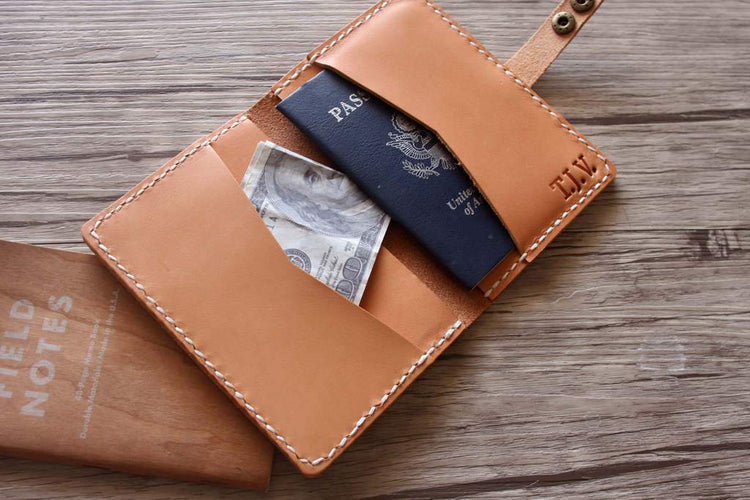 custom leather passport holder