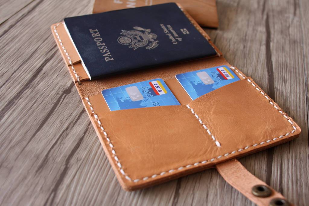 luxury fashion designer leather passport cover for travel female