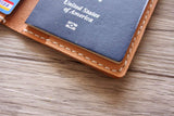 engraved leather passport cover case