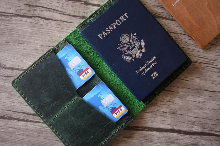 personalized custom leather passport holder