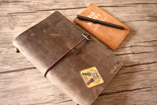 Monogrammed Leather Travel Journal