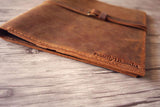Brown Leather Sleeve for iPad Pro 12.9 Inch Embossed with a name